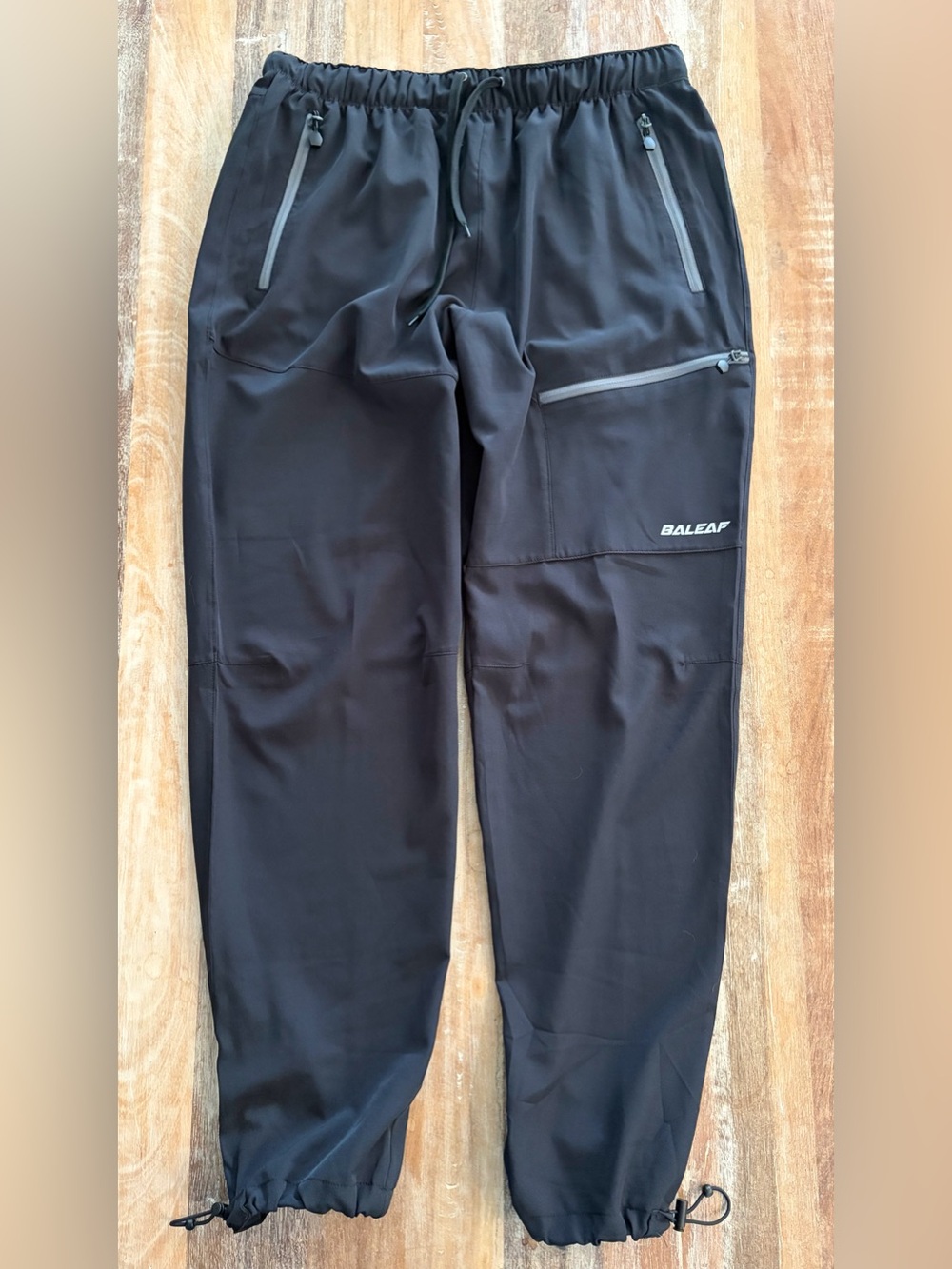 BALEAF Black Cargo Hiking Pants, Women's Size Large Quick Dry Adjustable Leg